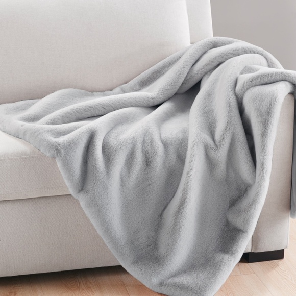 Charter Club Plush Faux Fur Throw, 50" X 60", Created for Macy's - Grey - Picture 1 of 1